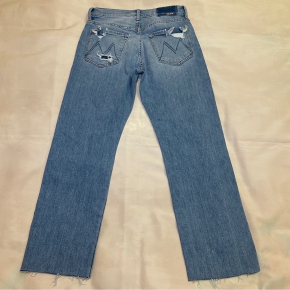 MOTHER- High Waisted Hiker Hover Jeans Light Wash Slay It With Flowers Size 26 - Picture 6 of 10